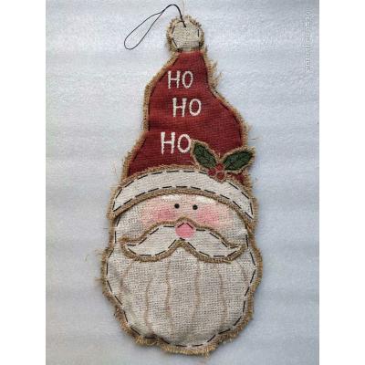 Wooden and Canvas Chirtmas Ornament-Santa Claus