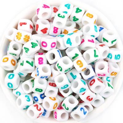 Plastic Square White beads 6x6mm-13numbers
