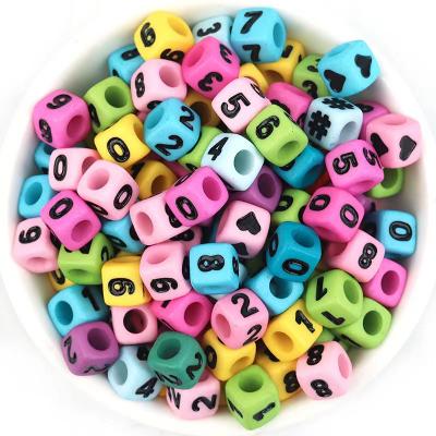 Colored Square Beads-numbers and letters
